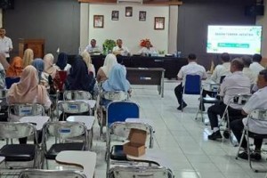 Sertijab pejabat eselon III di lingkup Disdikbud Kuningan.